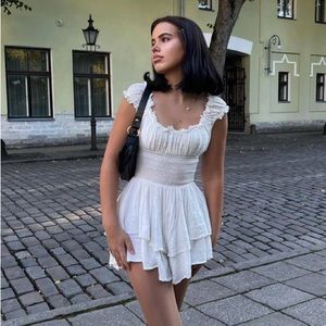 Princess Polly Love Galore Romper White Size 2